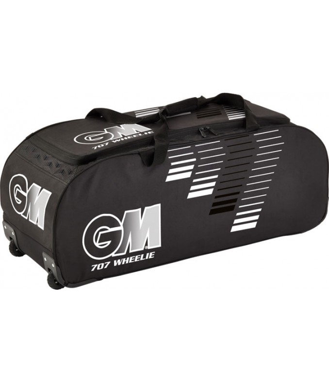Gunn & Moore 707 (Black/White) Wheelie Cricket Bag 2022 